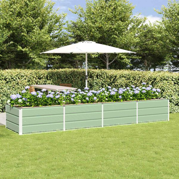 vidaXL Cvetlično korito Zelena 320 x 80 x 45 cm Jeklo