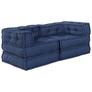 vidaXL Modularna sedežna enota 2 pcs Indigo 140 x 70 x 56 cm Blago