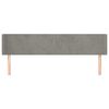 vidaXL Vzglavje z u&scaron;esi svetlo sivo 183x16x78/88 cm žamet