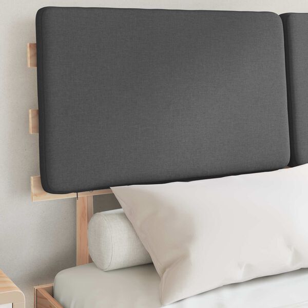 vidaXL Posteljni okvir z oblazinjenim vzglavjem z vzglavjem Temno siva