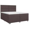 vidaXL Postelja boxspring z vzmetnico Temno rjava 200 x 200 cm Blago