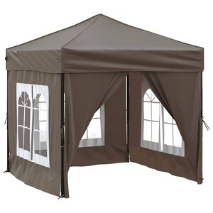 vidaXL Zložljiv vrtni &scaron;otor s stranicami taupe 2x2 m