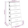 vidaXL Komoda s 6 predali dimljeni hrast 50x34x96 cm konstruiran les