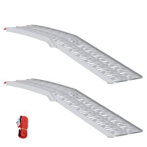 vidaXL Zložljiva motorna rampo 340 kg na rampo 2 pcs srebrna Aluminij