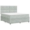 vidaXL Postelja boxspring z vzmetnico Svetlo siva 140 x 190 cm Žamet