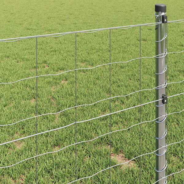 vidaXL Evropska ograja srebrna 0.8 x 25 m