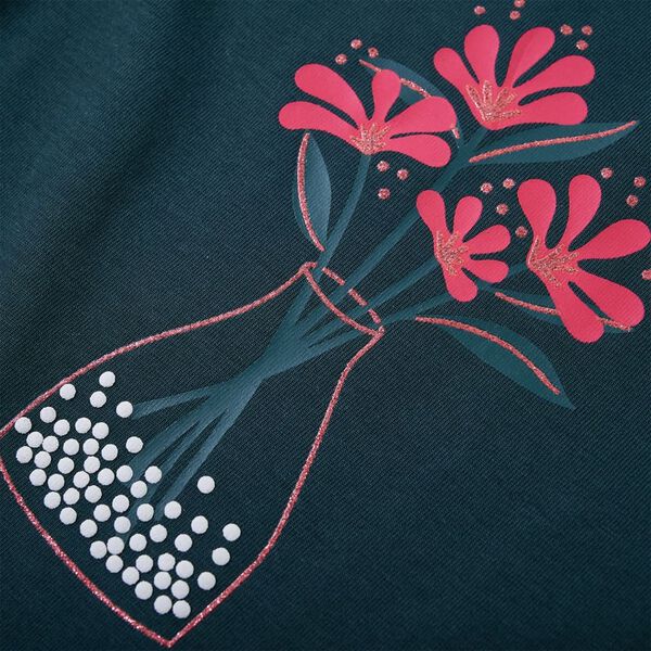 Otro&scaron;ka majica z dolgimi rokavi temno zelena 116