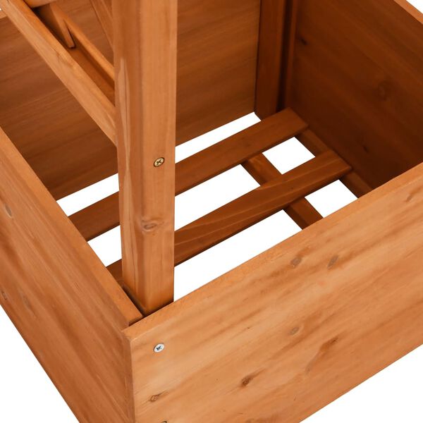 vidaXL Cvetlično korito z mrežo in obokom 49x39x130 cm les jelke