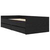 vidaXL Konstrukcija postelje s predalom Črna Orehovina 90 x 200 cm