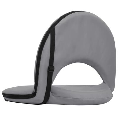 vidaXL Zložljivi talni stoli 2 kosa sivi iz jekla in blaga