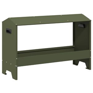 vidaXL Krmilna posoda za koko&scaron;i Oljčno zelena 81 x 32 x 53,5 cm