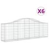 vidaXL Obokana gabionska ko&scaron;ara 6 kosov 200x30x60/80cm cinkano železo