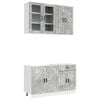 vidaXL Kuhinjska enota PORTO 4 pcs Betonsko siva Inženirski les