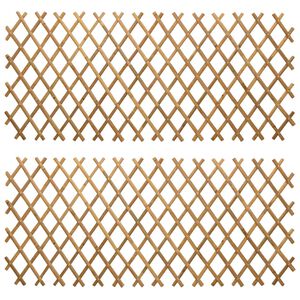 vidaXL Raztegljiva ograja z re&scaron;etko 2 pcs Svetlo rjava 100 x 105 cm