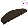 vidaXL Preproge za stopnice, samolepilne, 10 kosov, 65 x 21 x 4 cm, temno rjave, polkrožne, velike