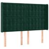 vidaXL Vzglavje z u&scaron;esi temno zeleno 147x16x118/128 cm žamet