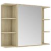 vidaXL Kopalni&scaron;ka omarica z ogledalom sonoma hrast 80x20,5x64 cm