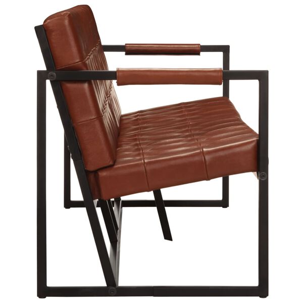 vidaXL Kavč trosed rjav iz pravega kozjega usnja