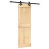 vidaXL Drsna vrata Naravna in črna 70 x 210 cm Masiven borov les