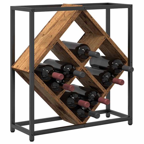 vidaXL Stojalo za vino Star les 51 x 18 x 52,5 cm Konstruiran les