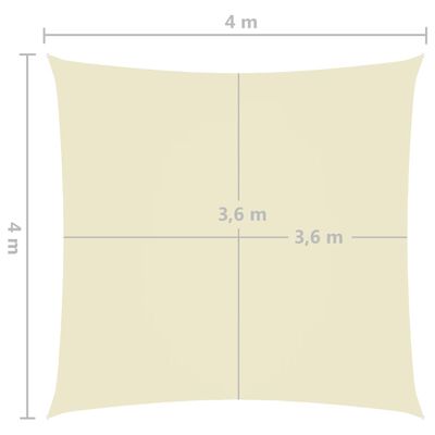 vidaXL Senčno jadro oksford blago kvadratno 4x4 m krem