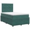 vidaXL Postelja boxspring z vzmetnico Temno zelena 120 x 200 cm Žamet