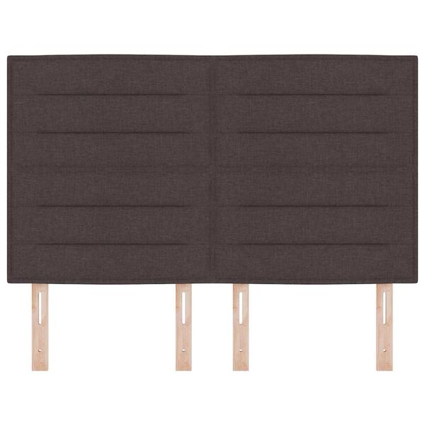 vidaXL Vzglavje Temno rjava 144 cm blago