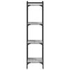 vidaXL Knjižna omara 4-nadstropna siva sonoma 40x30x120 cm inž. les