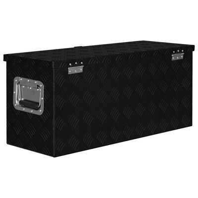 vidaXL Aluminijasta škatla 80x30x35 cm črne barve