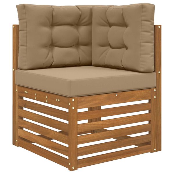 vidaXL Zunanja blazina za kavč 3 pcs Taupe Poliester