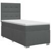 vidaXL Postelja boxspring z vzmetnico Temno siva 80 x 200 cm Blago