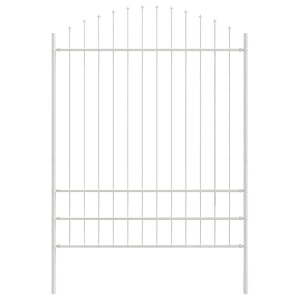 vidaXL Vrtna ograja 6 pcs Bela 170 x 225 cm Pra&scaron;no lakirano jeklo