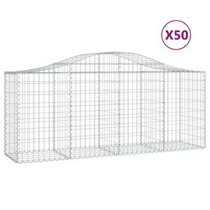 vidaXL Obokane gabion ko&scaron;are 50 kosov 200x50x80/100 cm cinkano železo