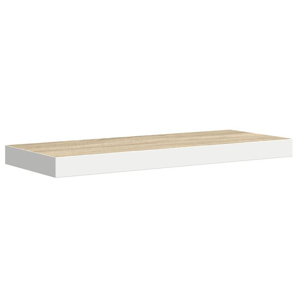 vidaXL Stenska polica barva hrasta in bela 60x23,5x3,8 cm MDF