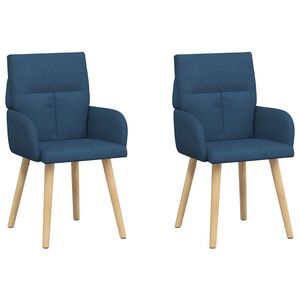 vidaXL Jedilni stoli 2 kos Blago Modra 60 x 56 x 96 cm