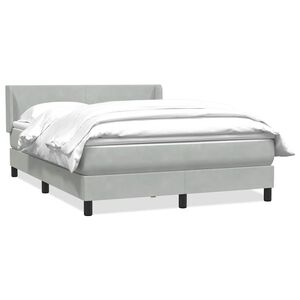 vidaXL Box spring postelja z vzmetnico svetlo siva 160x210 cm žamet