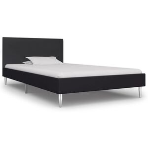 vidaXL Posteljni okvir črno blago 90x200 cm