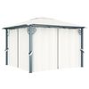 vidaXL Paviljon z zaveso 300x300 cm krem aluminij