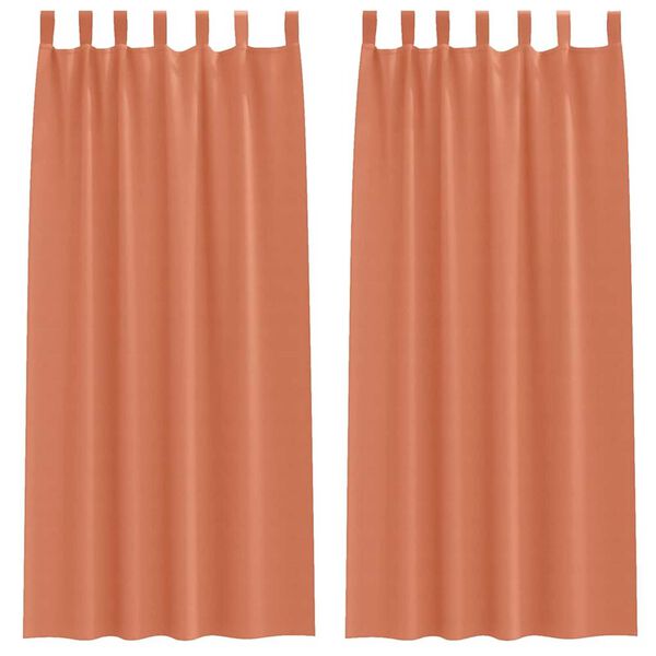 vidaXL Zavese za zatemnitev z obroči 2 pcs Terakota 245 x 140 cm