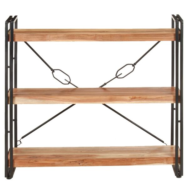 vidaXL Knjižna omara 3-nadstropna 90x30x80 cm trden akacijev les