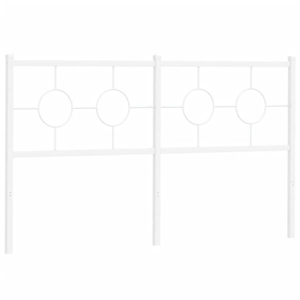 vidaXL Kovinsko vzglavje belo 150 cm