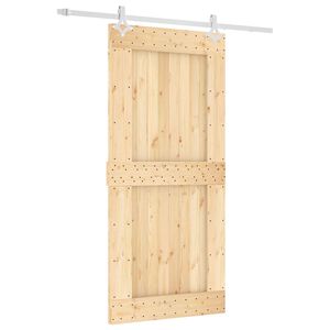 vidaXL Drsna vrata 95 x 210 cm Masiven borov les (neobdelan)
