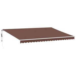 vidaXL Avtomatsko zložljiva tenda rjava 500x350 cm