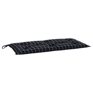 vidaXL Blazina za vrtno klop črna karo 100x50x7 cm oxford tkanina
