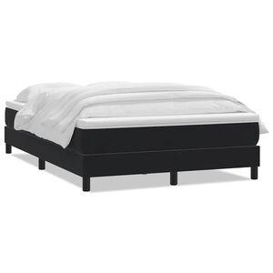 vidaXL Box spring postelja z vzmetnico črna 160x210 cm žamet