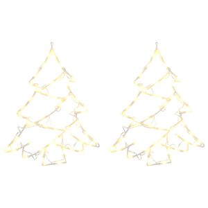 vidaXL božične luči Silhueta božičnega drevesa 2 kosa 50 LEDs toplo