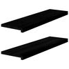vidaXL Okenske police 2 kosa rjavo-črna 90x30x2 cm trdna hrastovina