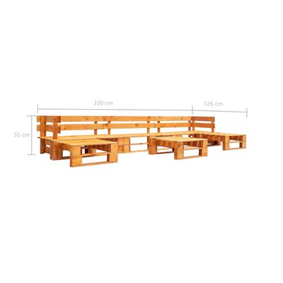 vidaXL Vrtna sedežna garnitura iz palet 6-delna lesena medeno rjava