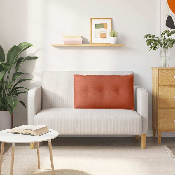 vidaXL Poglavni vzglavnik Rdeče oranžna 80 x 50 cm Žametna tkanina