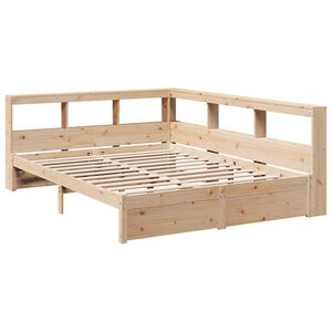 vidaXL Knjižna postelja brez vzmetnice 160x200 cm trdna borovina